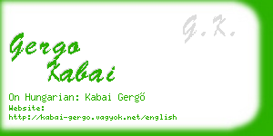 gergo kabai business card
